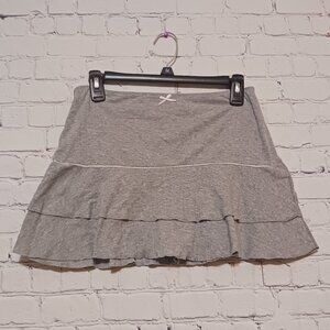 Ribbed Gray Mini Skirt